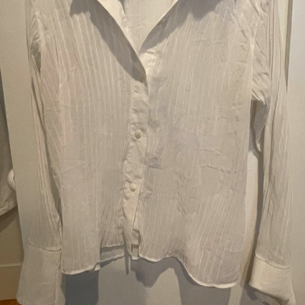 Vintage Sheer White Polo Button Down - Picture 1 of 2
